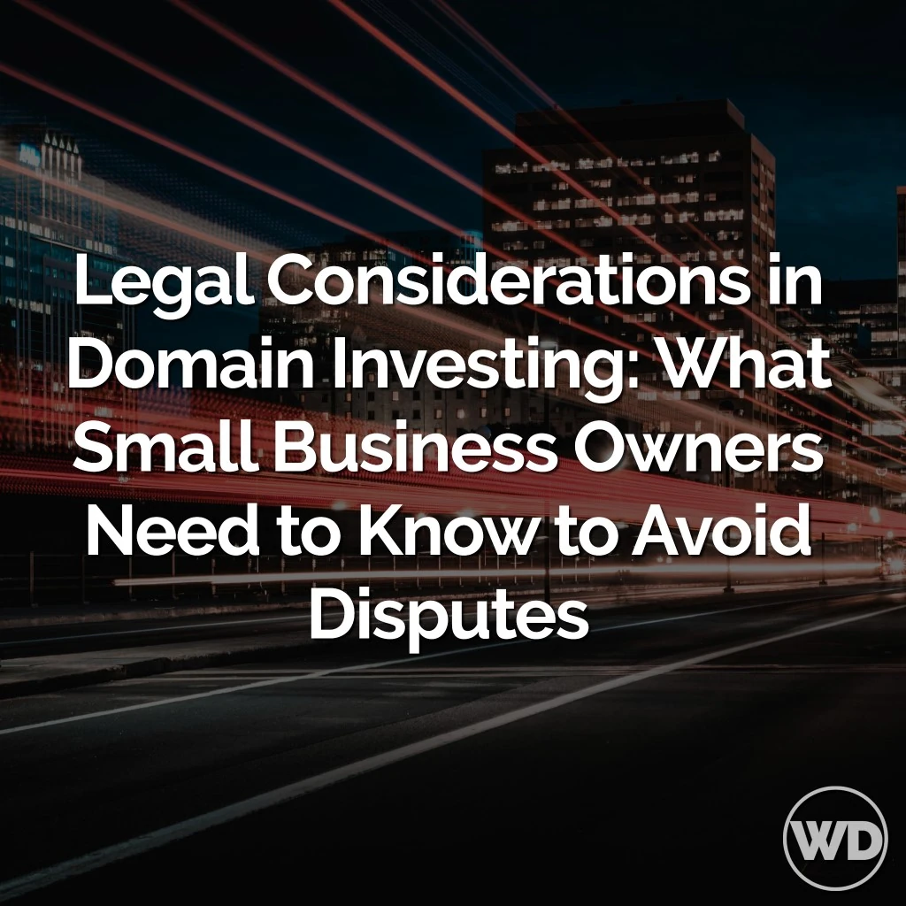 Legal Considerations in Domain Investing: What Small Business Owners Need to Know to Avoid Disputes